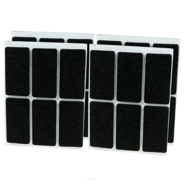 Black adhesive felt under furniture, felt pads 25 x 50 mm (24 pcs.)