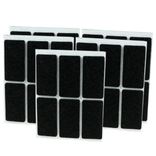 Black adhesive felt under furniture, felt pads 25 x 50 mm (54 pcs.)