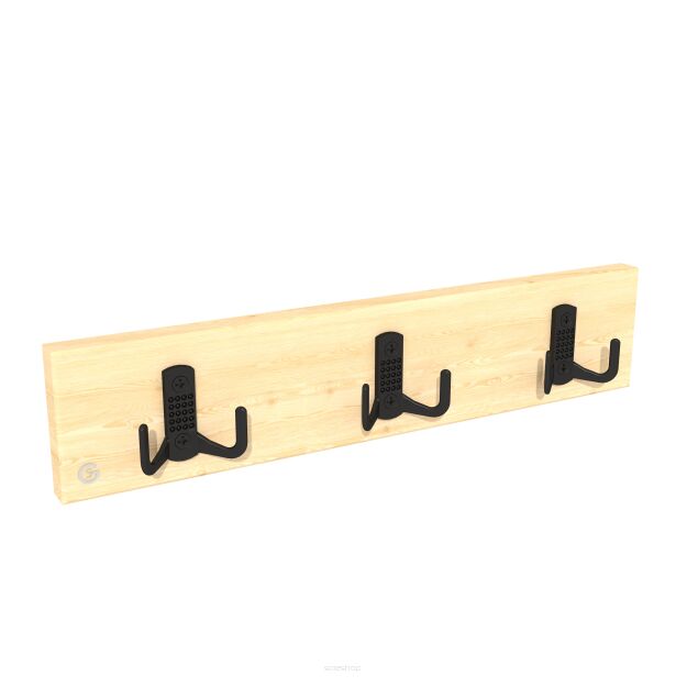 Wall-mounted clothes rack with 3 hooks, raw unfinished