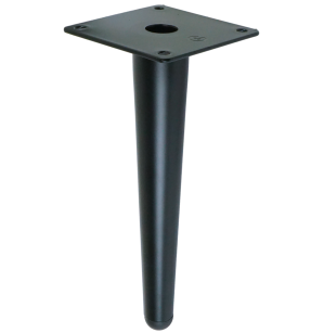 Metal straight leg cone 20 cm with mounting plate, matte black
