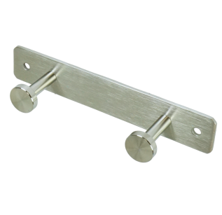 Double hook stainless steel wall-mounted hanger with 2 brackets