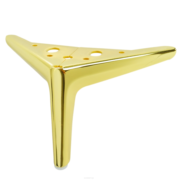 Furniture leg type V, 12 CM, brass, gold