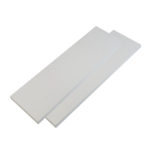 2x White Wall Shelves with Brackets, 400 x 150 x 18 mm