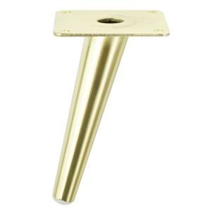 Metal inclined cone design furniture leg with mounting plate