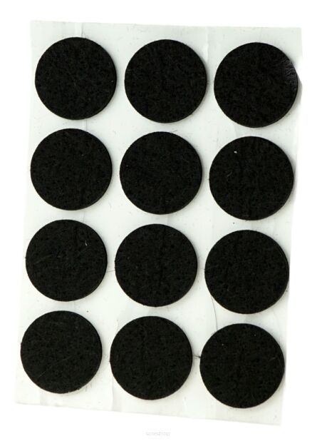 Black adhesive felt under furniture, felt pads Ø 28 mm (12 pcs.)