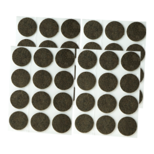 Brown adhesive felt under furniture, felt pads Ø 28 mm (48 pcs.)