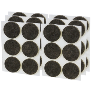 Brown adhesive felt under furniture, felt pads Ø 34 mm (504 pcs.)