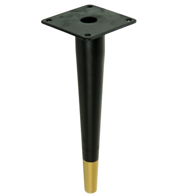 Metal cone design furniture leg with mounting plate