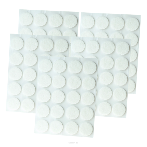 White adhesive felt under furniture, felt pads fi 20 mm (100 pcs.)