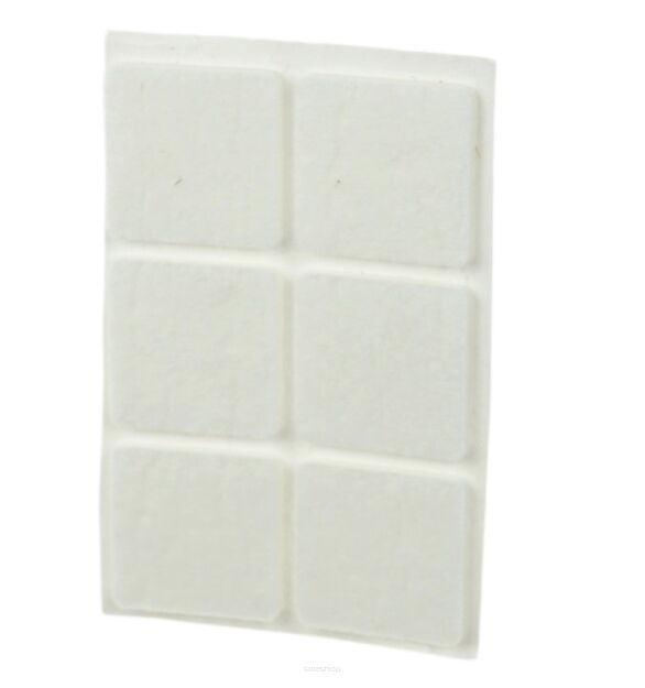 White adhesive felt under furniture, felt pads 35 x 35 mm (6 pcs.)