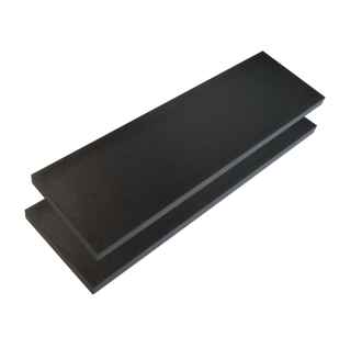 2x Black Wall Shelves with Brackets, 500 x 150 x 18 mm