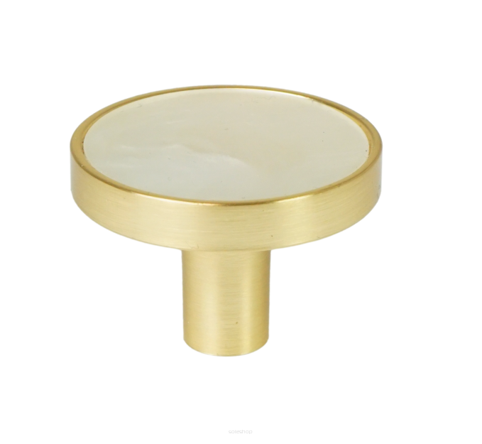 Furniture knob, white PADWA, gold