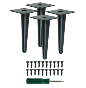 Metal furniture legs 18 cm set with screws