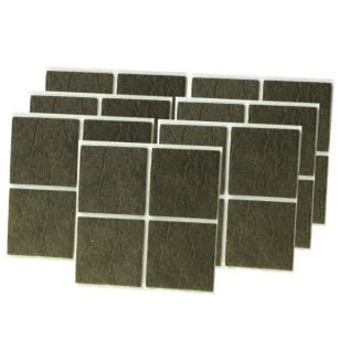 Brown adhesive felt under furniture, felt pads 40 x 40 mm (500 pcs.)