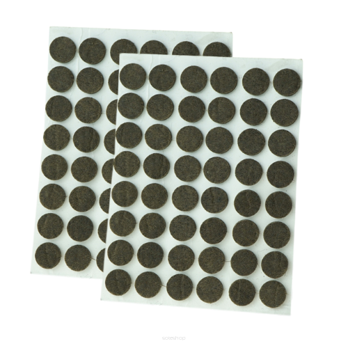 Brown adhesive felt under furniture, felt pads fi 12 mm (96 pcs.)