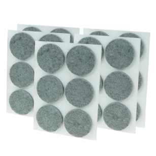 Grey adhesive felt under furniture, felt pads Ø 34 mm (102 pcs.)