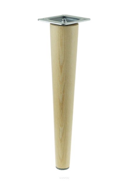14  inch, Natural varnished tapered wooden furniture leg