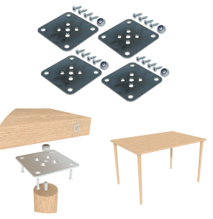 Mounting set for wooden legs