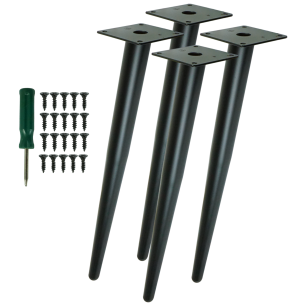 Inclined metal furniture legs 40 cm set with screws
