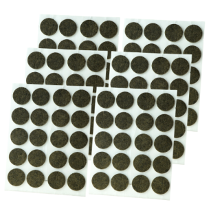 Brown adhesive felt under furniture, felt pads fi 20 mm (10.000 pcs.)