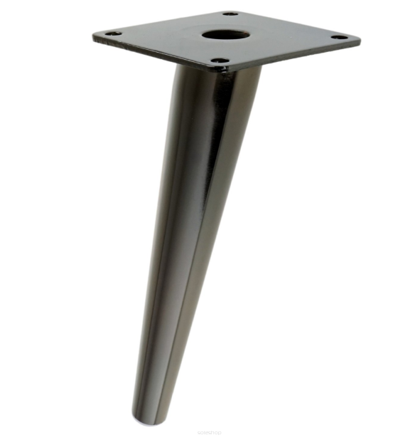 Metal inclined cone design furniture leg with mounting plate