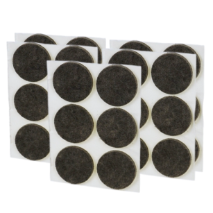 Brown adhesive felt under furniture, felt pads Ø 34 mm (102 pcs.)