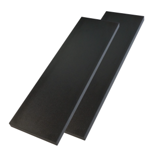 2x Black Wall Shelves with Brackets, 650 x 200 x 18 mm