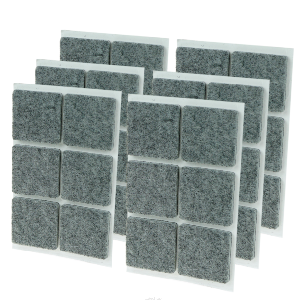 Grey adhesive felt under furniture, felt pads 30 x 30 mm (504 pcs.)