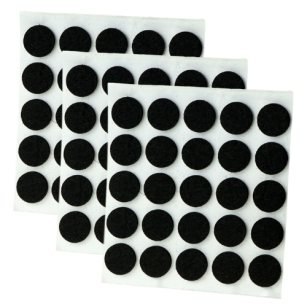 Black adhesive felt under furniture, felt pads fi 16 mm (75 pcs.)