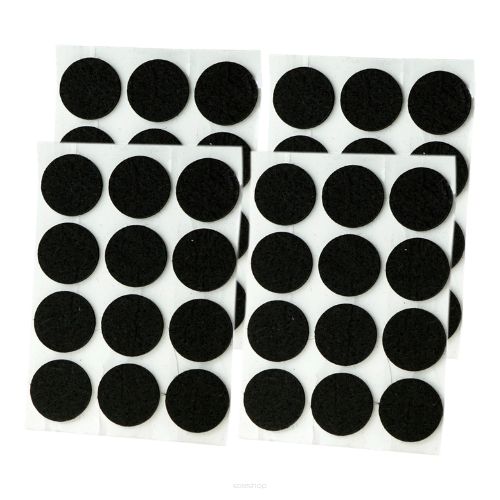 Black adhesive felt under furniture, felt pads Ø 24 mm (48 pcs.)