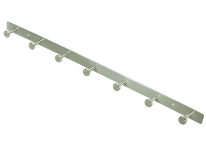 A wall-mounted rack with 7 hooks, a hook, made of stainless steel, and fastened with screws