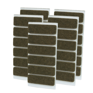 Brown adhesive felt under furniture, felt pads 15 x 50 mm (54 pcs.)