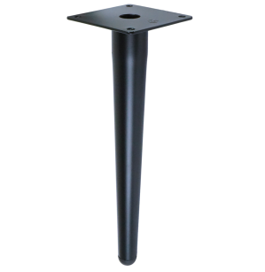 Metal straight leg cone 25 cm with mounting plate, matte black