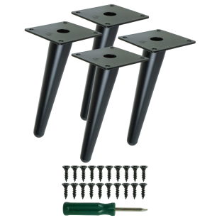 Inclined metal furniture legs 20 cm set with screws