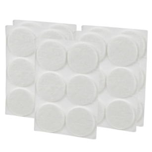 White adhesive felt under furniture, felt pads Ø 34 mm (102 pcs.)