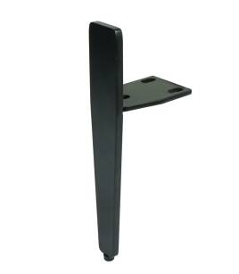 Metal leg, 21/15 CM, with mounting plate, black