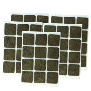 Brown adhesive felt under furniture, felt pads 25 x 25 mm (108 pcs.)