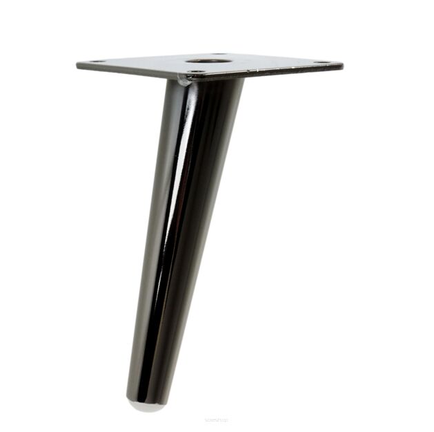 Metal inclined cone design furniture leg with mounting plate