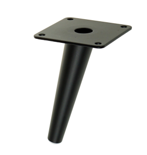 Metal inclined cone design furniture leg with mounting plate