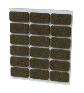 Brown adhesive felt under furniture, felt pads 15 x 30 mm (18 pcs.)