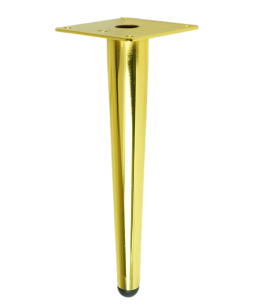 Metal straight leg cone 23 cm, with mounting plate, gold
