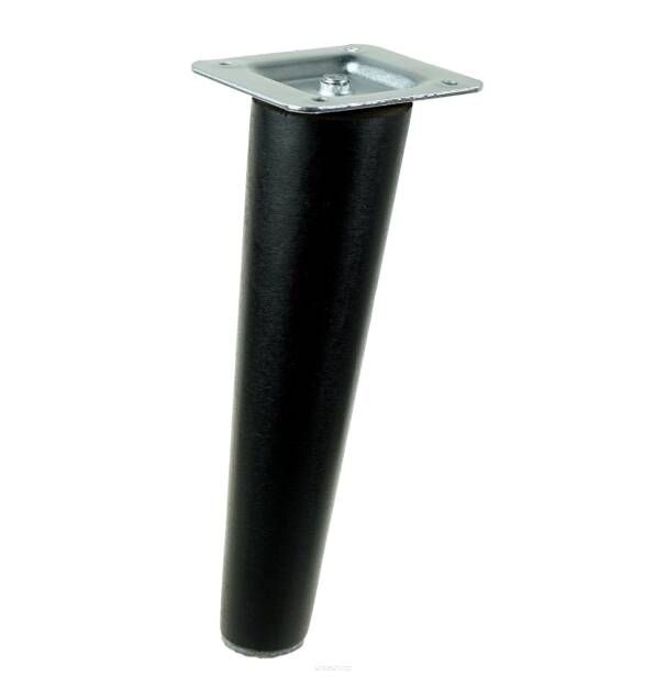 8 Inch, Black varnished inclined beech wooden furniture leg