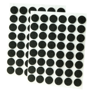 Black adhesive felt under furniture, felt pads fi 12 mm (96 pcs.)