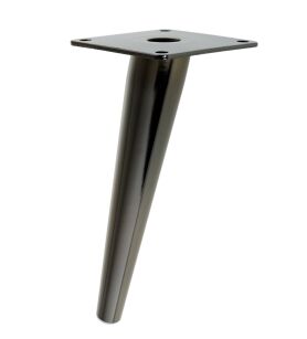 Metal inclined cone design furniture leg with mounting plate