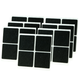 Black adhesive felt under furniture, felt pads 40 x 40 mm (1000 pcs.)