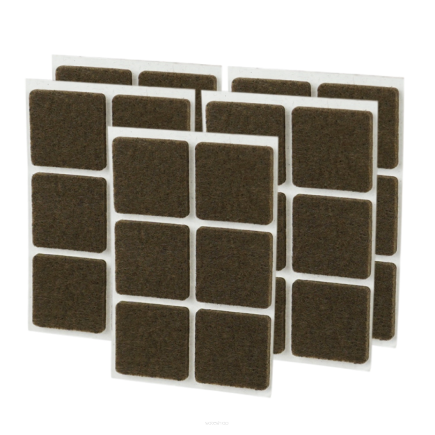 Brown adhesive felt under furniture, felt pads 35 x 35 mm (102 pcs.)