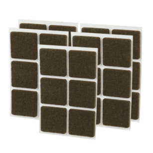 Brown adhesive felt under furniture, felt pads 35 x 35 mm (102 pcs.)