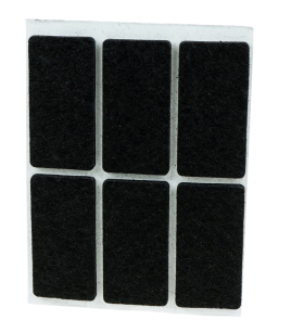 Black adhesive felt under furniture, felt pads 25 x 50 mm (6 pcs.)