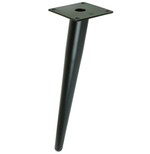 Metal inclined leg cone 35 cm with mounting plate, matte black