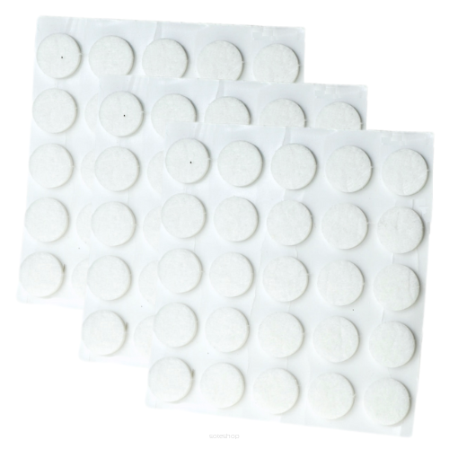 White adhesive felt under furniture, felt pads fi 16 mm (75 pcs.)